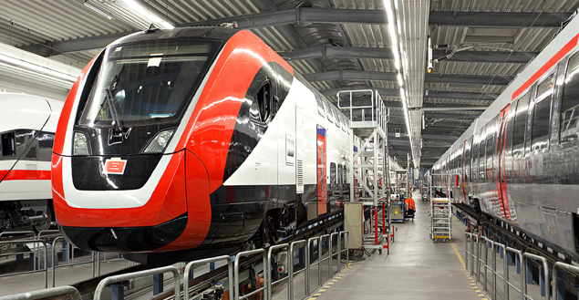 A készülő vonatok a Bombardier hennigsdorfi gyártóbázisán