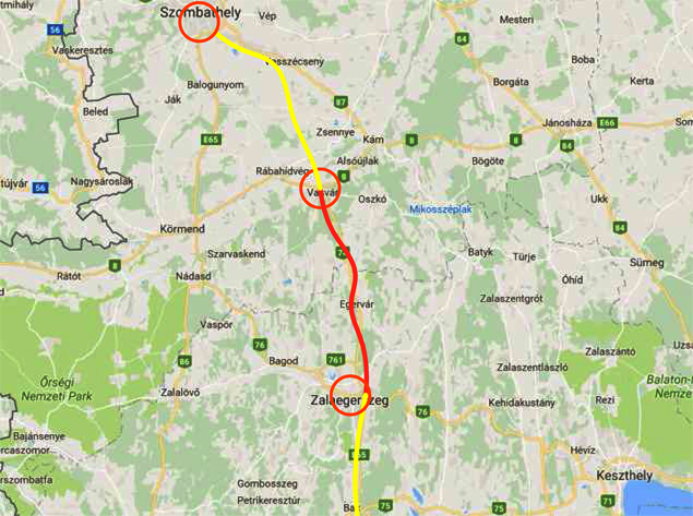 A tervezett M9-es út először elkészülő szakasza, Zalaegerszeg és Vasvár között