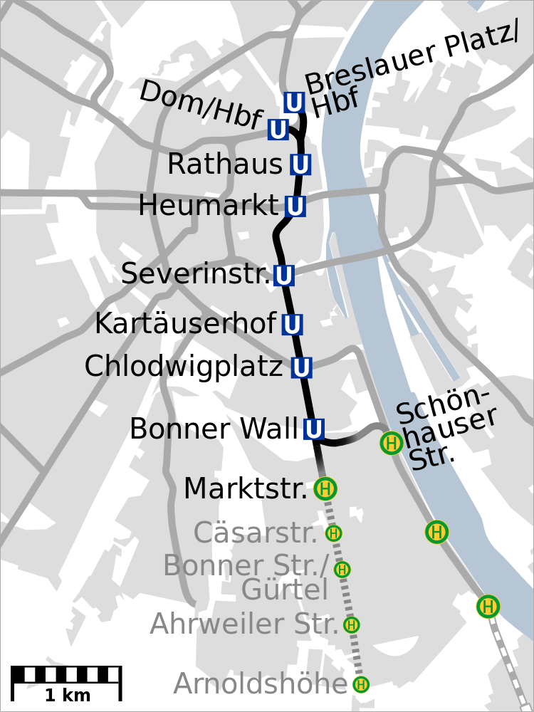 A kölni Stadtbahn építés alatt álló észak–déli vonala