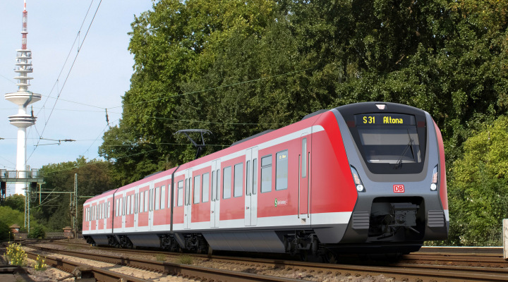 A hamburgi S-Bahnon 2018-ban forgalomba álló Bombardier-vonatok orra igencsak markáns vonásokat fog hordozni<br>(látványterv: Bombardier)