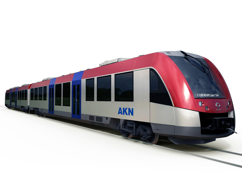 Az AKN Coradia LINT 54-eseinek egyike, egyelőre még csak a tervezőasztalon<br>(látványterv: Alstom)