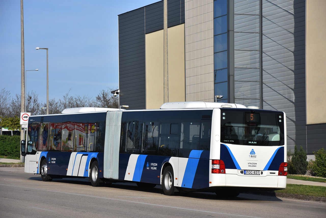 A tatabányai MAN Lion's City-k a magyar közösségi közforgalmú autóbuszok első dízelüzemű csuklósai. Kaposvár, Miskolc és Nyíregyháza a gázüzemű változatot üzemeltetik