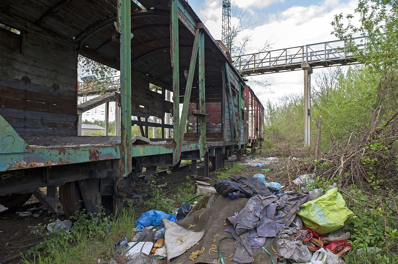 Vasúti kocsik roncsai az illegális szeméttelep közelében. A képre kattintva galéria nyílik (fotók: MTI/Lakatos Péter)