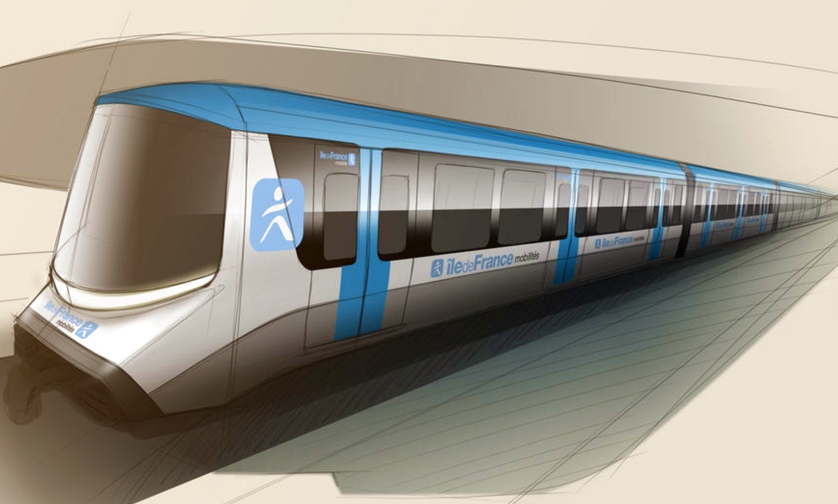 A Grand Paris Express vonalain majdan közlekedő Alstom-metrószerelvény látványterve (grafika: Alstom)