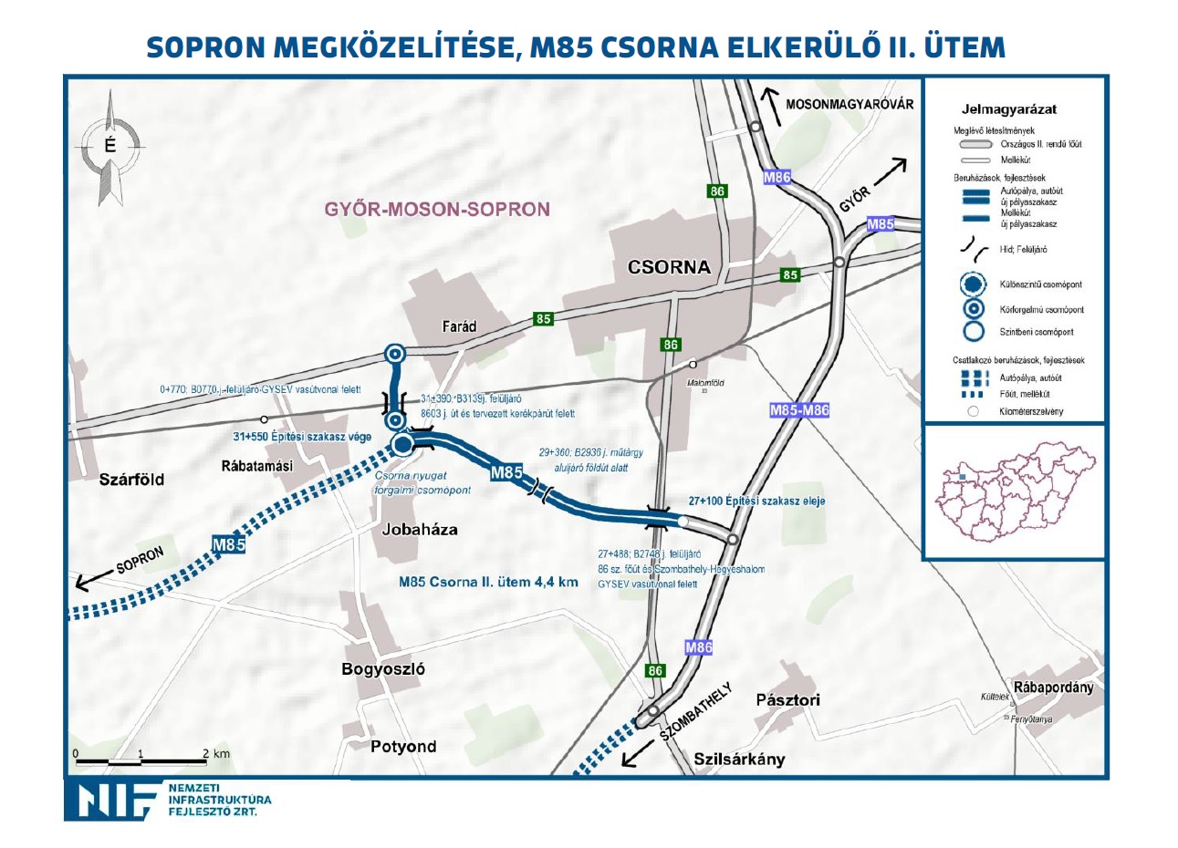 A fejlesztésnek köszönhetően Győrből Csornára tizenöt perccel hamarabb és biztonságosabban lehet eljutni