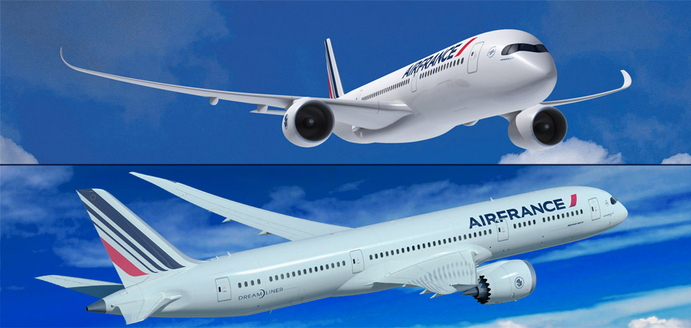 A350 és 787, Air France-színekben <br>(fotó: Air France)