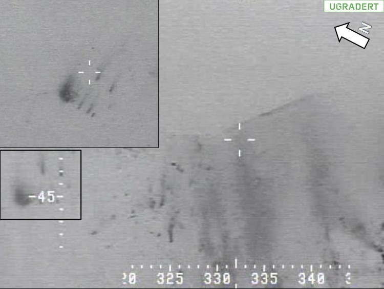 A norvég Orion videofelvétele a becsapódás helyszínéről <br>(fotó: Forsvarets medisenter)