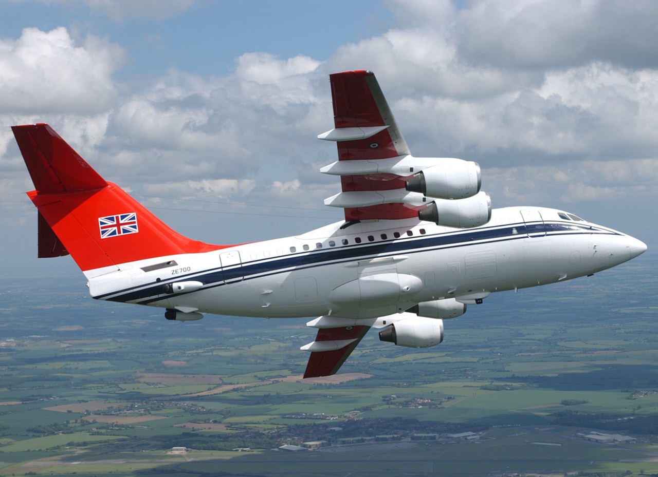 A brit uralkodócsalád VIP szállítógépe, a BAe-146 CC2 <br>(fotó: RAF)