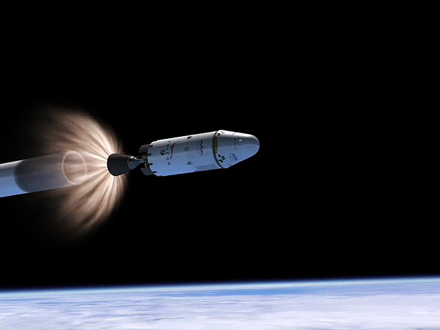 Így kellett volna elválnia a hordozórakéta második fokozatától az űrhajónak<br>(fotó. SpaceX)