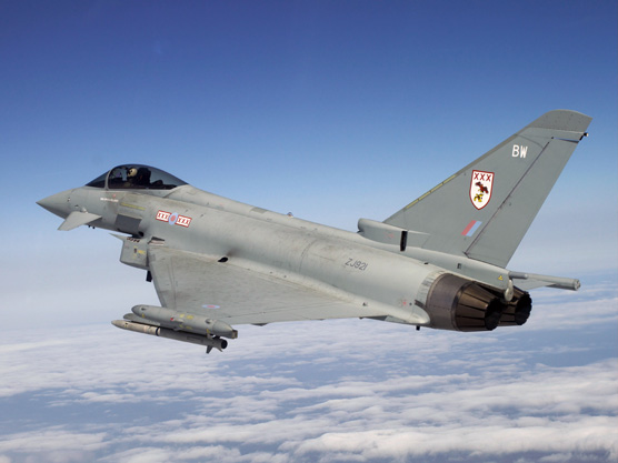 Eurofighter Typhoon a RAF kötelékében: hatot átrepültek Ciprusra, de nem támadnak velük <br>(fotó: RAF) 
