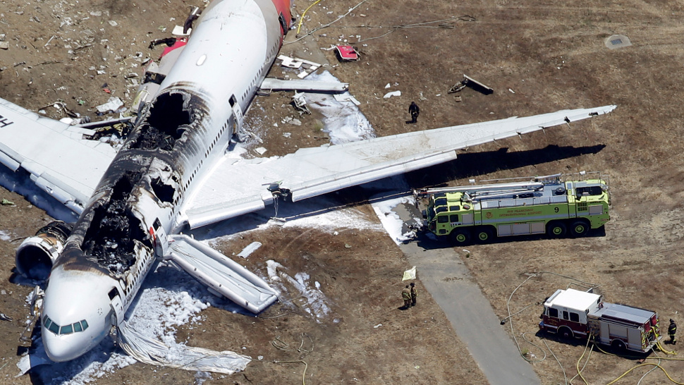 A legnagyobb, súlyos balesetet szenvedett utasszállító az Asiana 777-ese volt, de csak három áldozattal