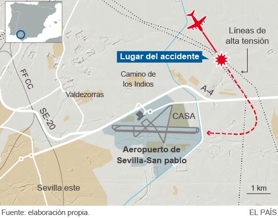A gép megpróbált visszatérni a reptérre: az El Pais ábrája