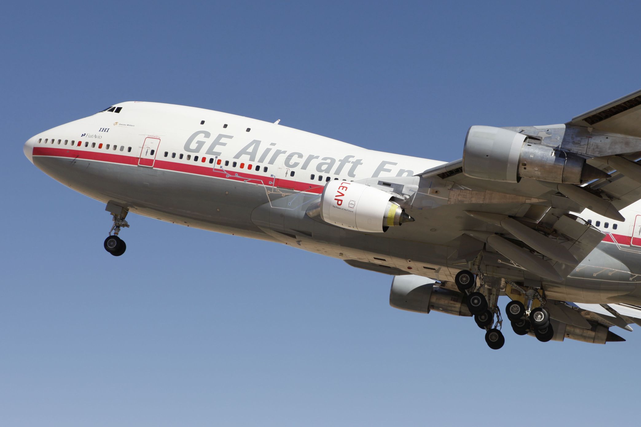 A legtöbb időt a LEAP a General Electric 747-es tesztgépén töltötte eddig