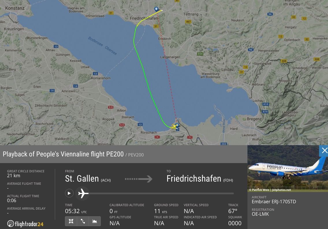 A Flightradar24 térképe és adatai a járatról: itt még gyorsabbak voltak: hat perc alatt végeztek