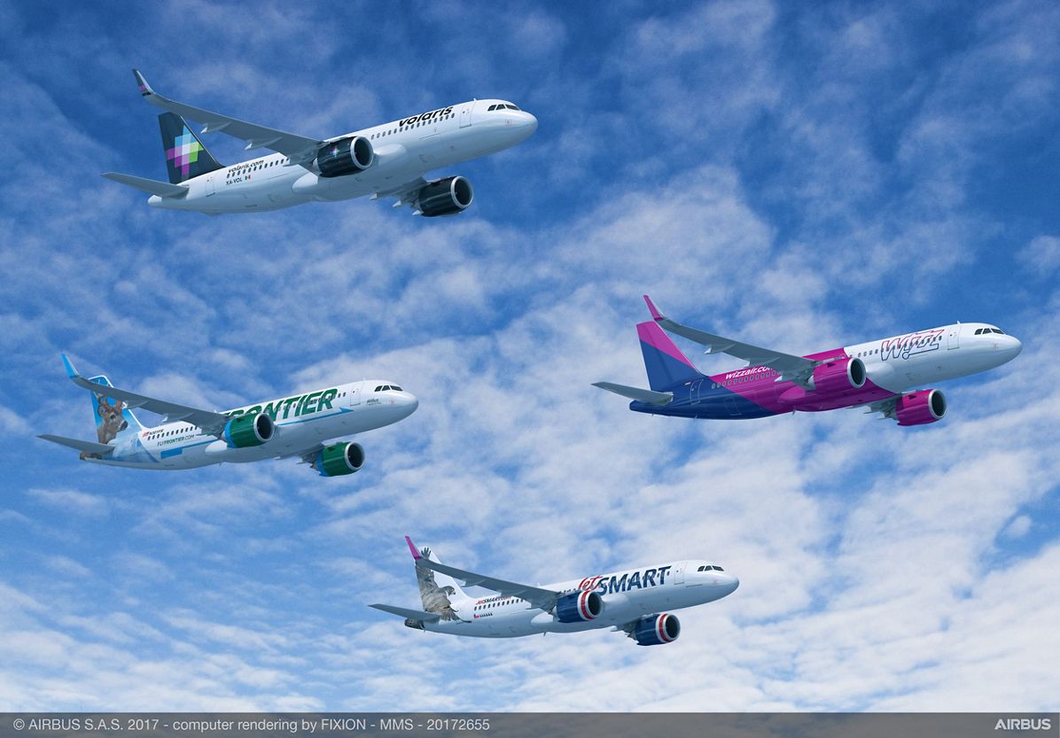 Airbus-fantáziarajz a négy társaság neóiról