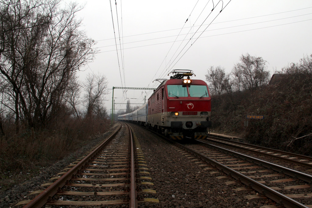 Helytelen vágányon halad Budapest felé a Jaroslav Hašek a lezárt sínpár mellett a 75-ös vonal Fenyveshegy megállójánál<br />(a nem jelölt képeket a szerző készítette)