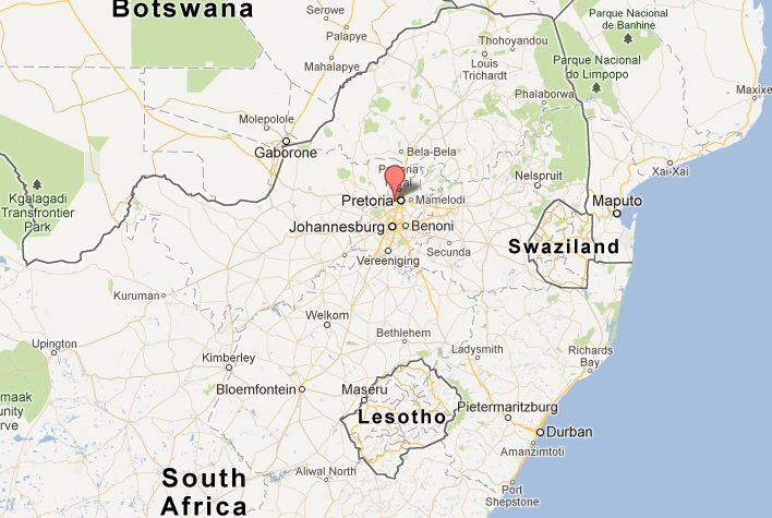 Pretoria Kalafong állomása a térképen