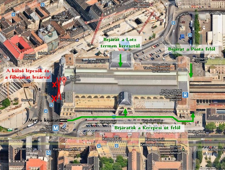 budapest keleti pályaudvar térkép IHO   Vasút   Lezárják a Keleti főbejáratát budapest keleti pályaudvar térkép