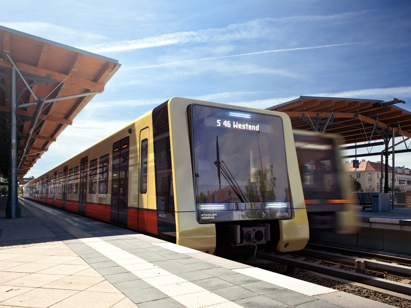 A Stadler Pankow és a Siemens konzorciuma első körben 106 szerelvényt szállíthat a berlini S-Bahnra; a két- és négyrészes, egyterű vonatok 2021-től állnak forgalomba (látványterv: Stadler Pankow GmbH)