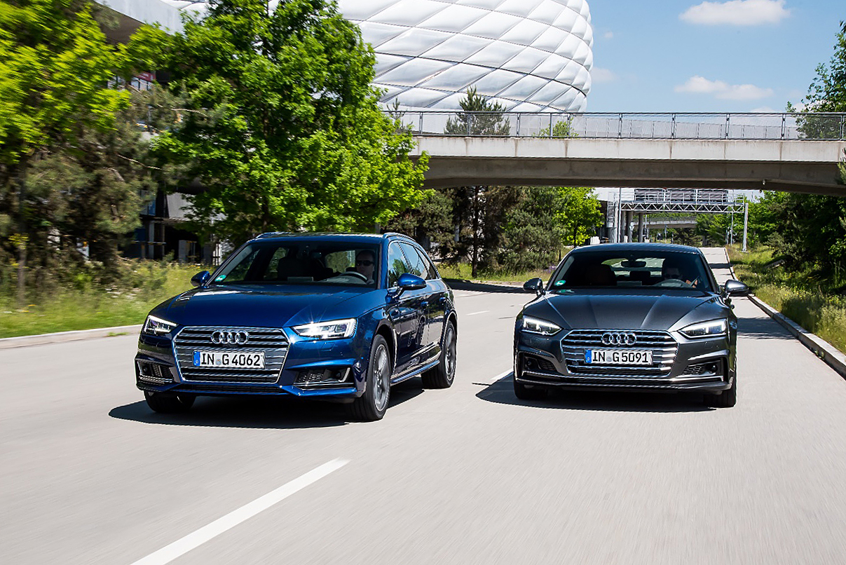 Az Audi új A4 és A5 g-tron modelljeinek motorját Győrben fejlesztették és gyártják, a gáz eredete szerint akár nulla széndioxid-kibocsátással a ma elérhető leginkább környezettudatos járművek egyike (kép: Audi)