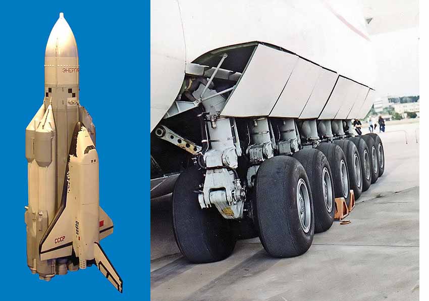 Az Energia rakéta a Burannal; az An–225 főfutója