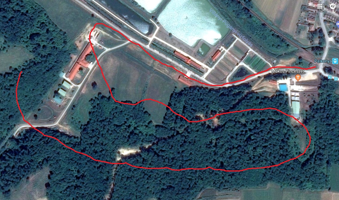 Egy nagyon durva vázlat a tervezett nyomvonalról a Google műholdképére rárajzolva