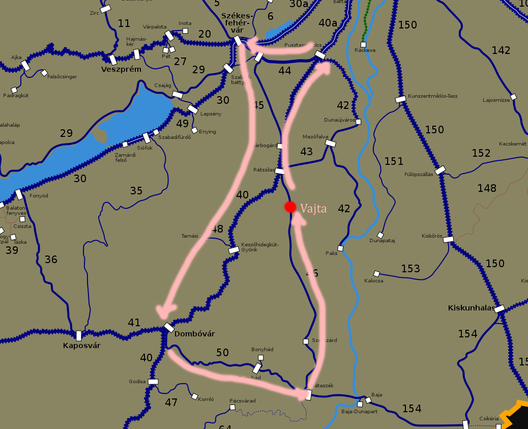 A daru útja (a térkép forrása: Wikipedia)