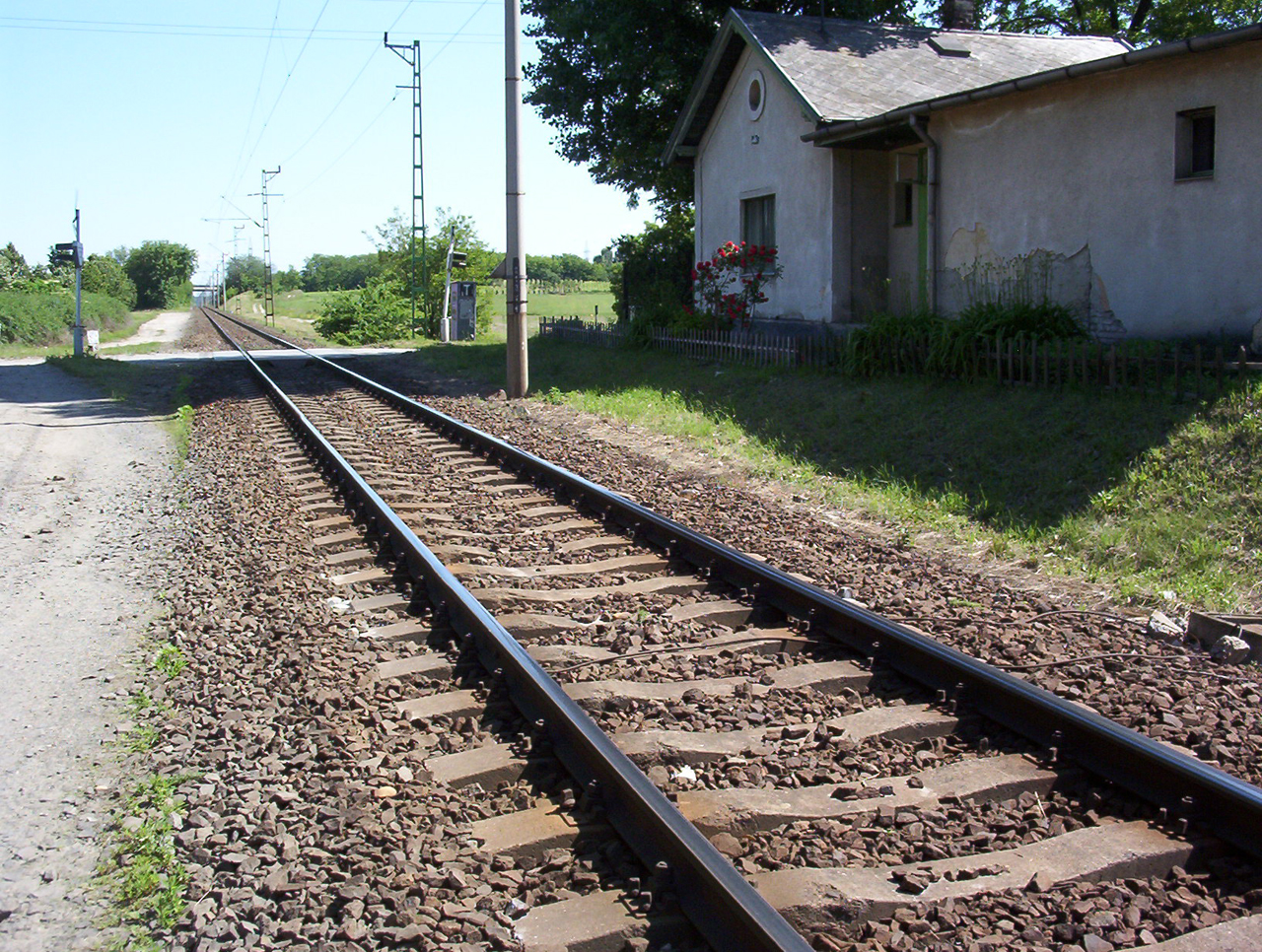 A Budapest-Kelebia vasútvonal Dunaharaszti határában (fotó: wikipédia)