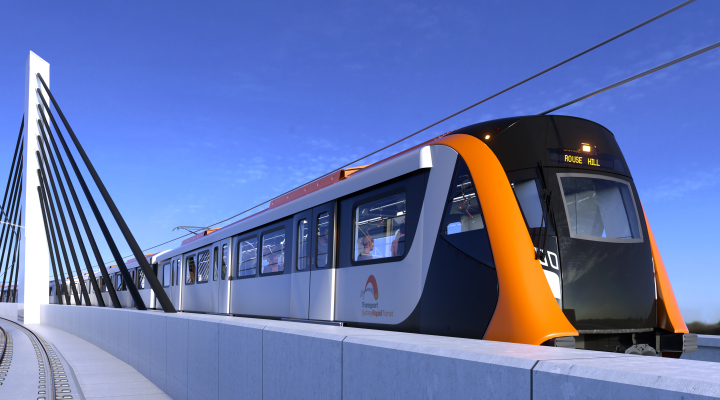 Az Alstom huszonkét hatkocsis Metropolis-szerelvényt és biztosítóberendezést is szállít Sydney legújabb elővárosi vasútvonalára, a North West Rail Linkre<br>(látványterv: Alstom)