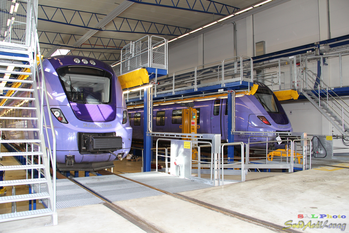 Alstom Coardia motorvonatok a helsingborgi műhelyben 