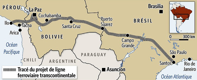 Műsoron a transzkontinentális vasútvonal Bolívián átvezető, rövidebb változata (forrás: mehrcontainerfuerdeutschland.de)