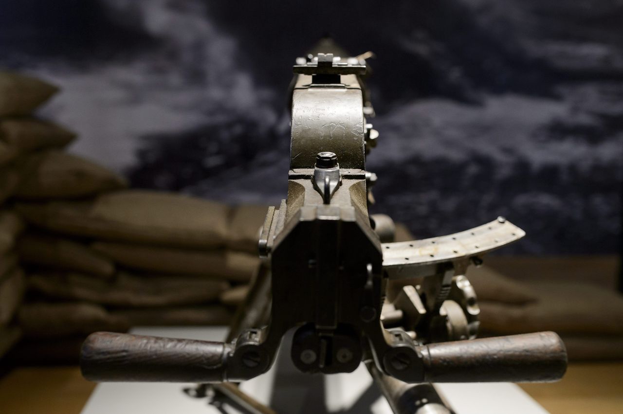 Schwarzlose MG M.07/12 géppuska az új Civitas Fortissima Múzeumban, Balassagyarmaton 2015. január 29-én. Kiállítással emlékeznek a megszálló cseh katonaság 96 évvel ezelőtti kiűzésére ezen a napon a városban. A képre kattintva galéria nyílik (fotók: MTI/Komka Péter)