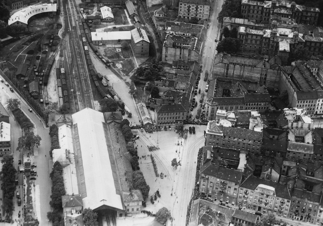 1935.; légifotó a Déli pályaudvar és az Alkotás utca környékéről (fotó: Fortepan | Szent-Istvány Dezső)