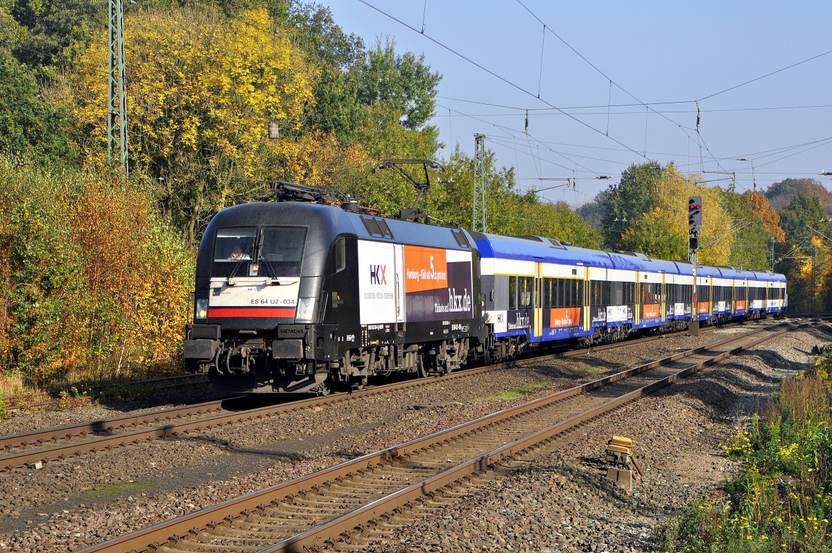 A korábbi Hamburg-Köln Expressz (HKX) szerelvénye Vehrte közelében 2012. októberében (fotó: Reinhard Kühn)
