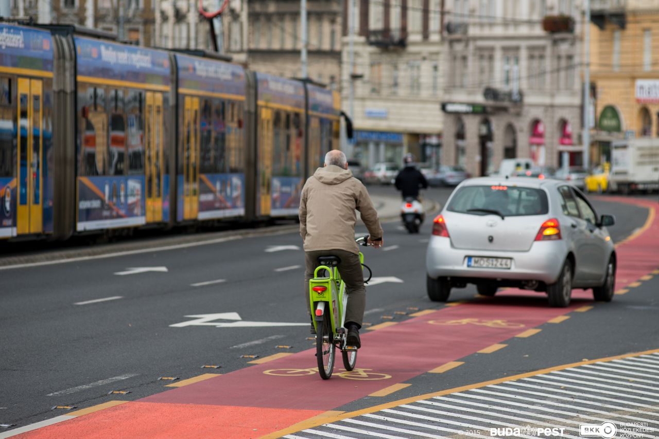 A MOL Bubi 2014-es indulása óta nem történt számottevő kerékpáros fejlesztés Budapest belvárosában (fotó: BKK)