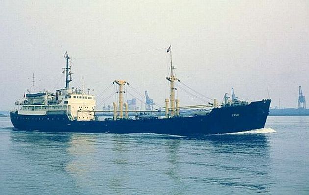 Az Uljana Gromova sorozat százhatodik, utolsó példánya, a Gauya a holland Hoek van Hollandban, 1976-ban (fotó: Derek Sands, shipspotting.com)