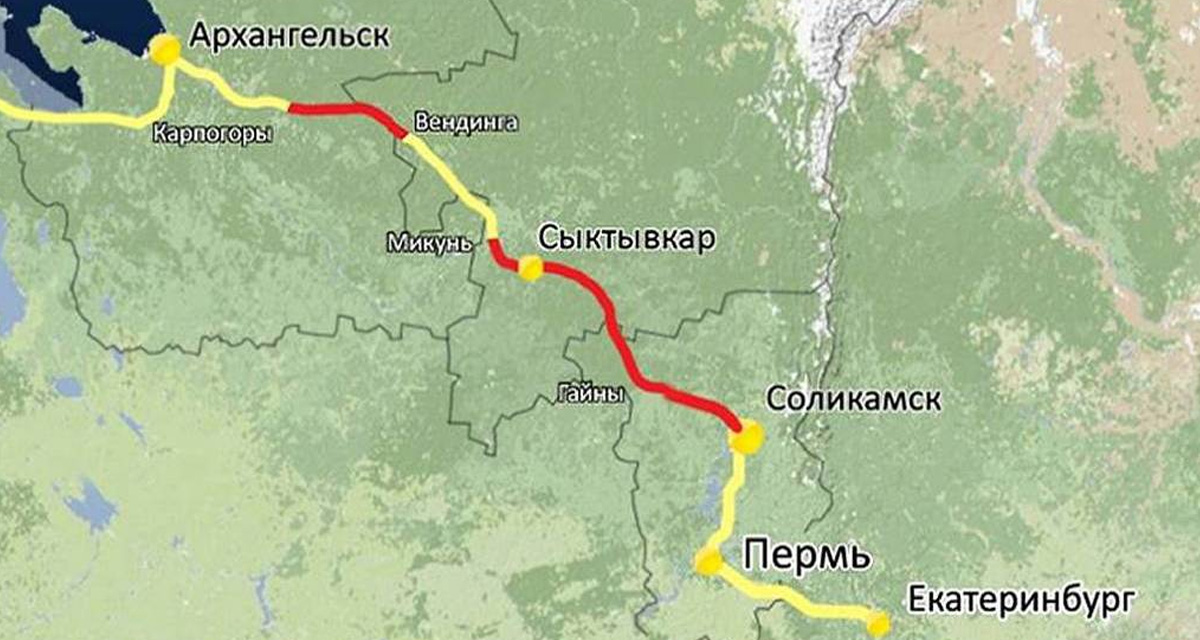 Arhangelszktől Jekatyerinburgig: a Belkomur vasút nyomvonala