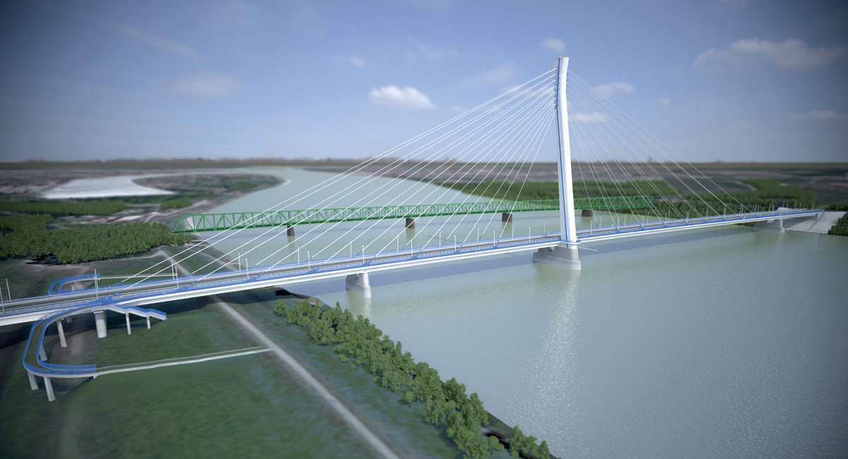 Az új komáromi híd látványterve (képek forrása: Hídépítő Zrt.)
