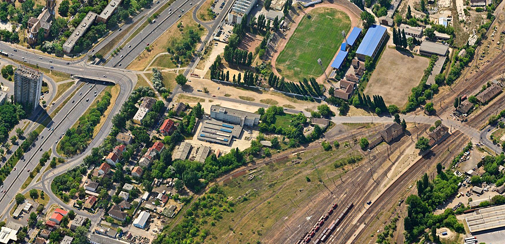 A helyszín légifotón, fókuszban a Teleki Blanka utca<br>(forrás: www.googlemaps.com)