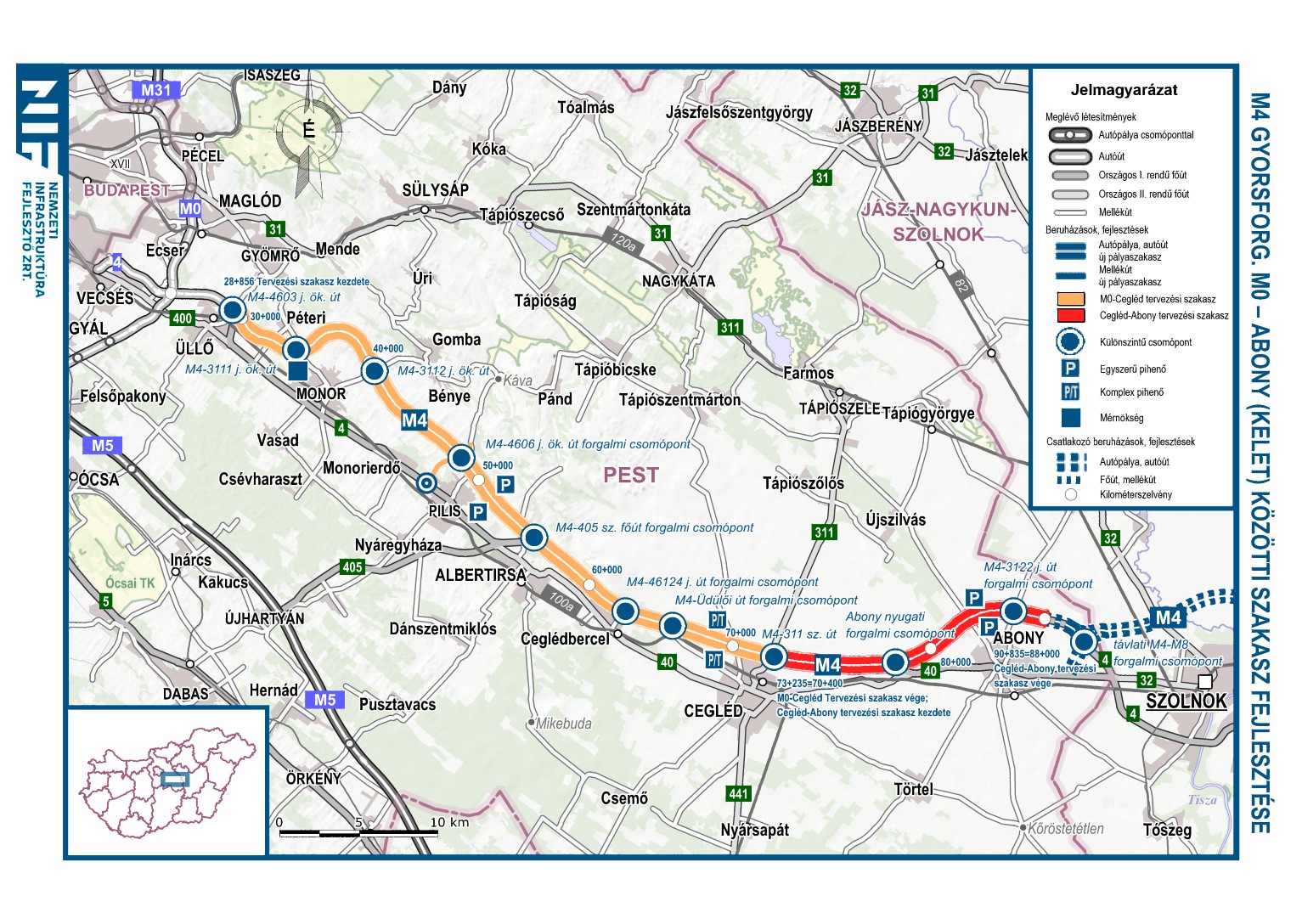 Halad az M4-es építése: a Cegléd és Abony közötti szakaszon heteken belül közlekedhetnek az autósok (forrás: NIF Zrt.)