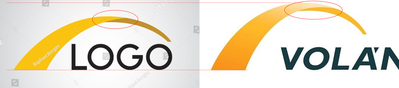 A Volánbusz új logója és a Shuttertockon található eredeti között néhány különbség azért megfigyelhető (forrás: a szerző)
