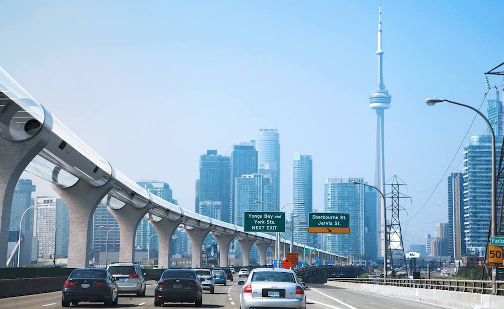 Toronto, látomás. Szorgalmazói a kanadai nagyvároshoz hasonlóan még helyek tucatjain képzelik el a hyperloopot