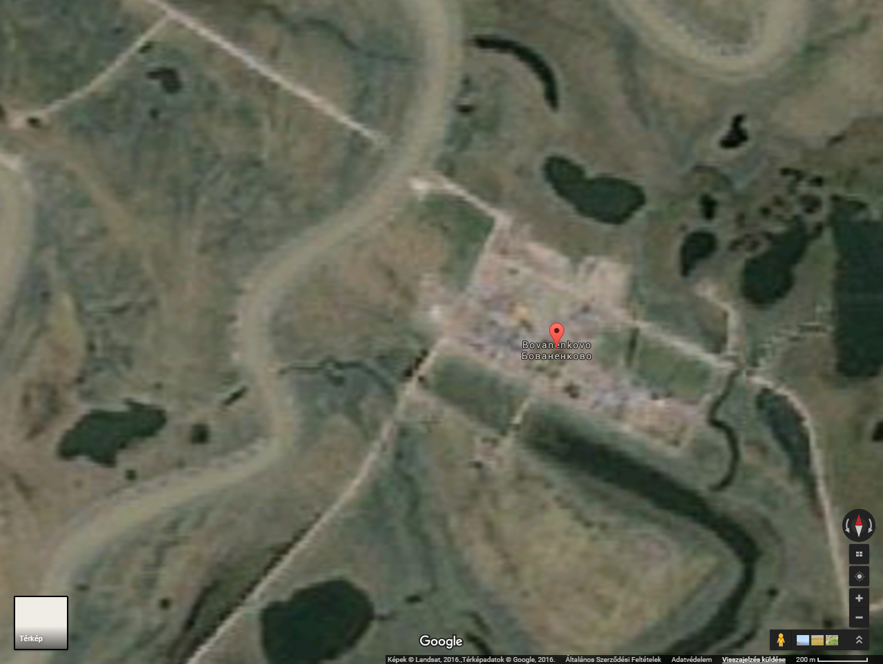 A Google Maps is alig látja. Kattintás után kiderül, hol is van pontosan az építendő vasútvonal kiindulópontja, Bovanekovo