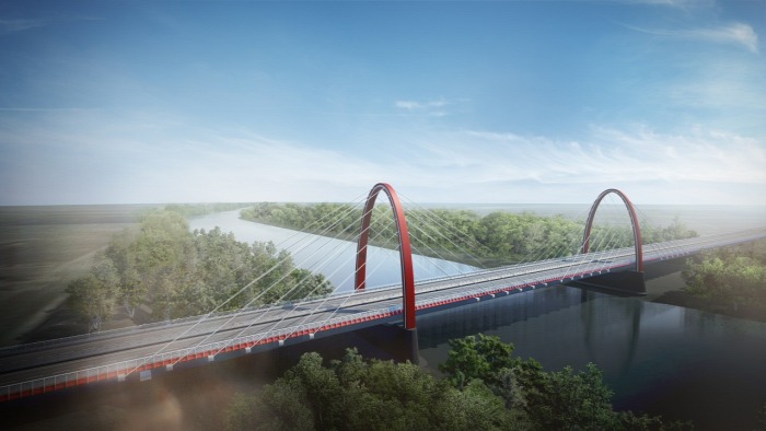 A tervezett Tisza-híd látványtervei (forrás: Uvaterv)