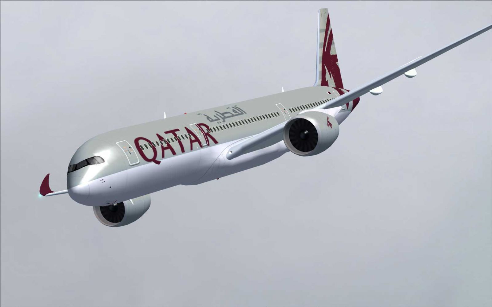 A számítógépeken már repülhet a Qatar A350-ese <br>(fotó: free.fr)