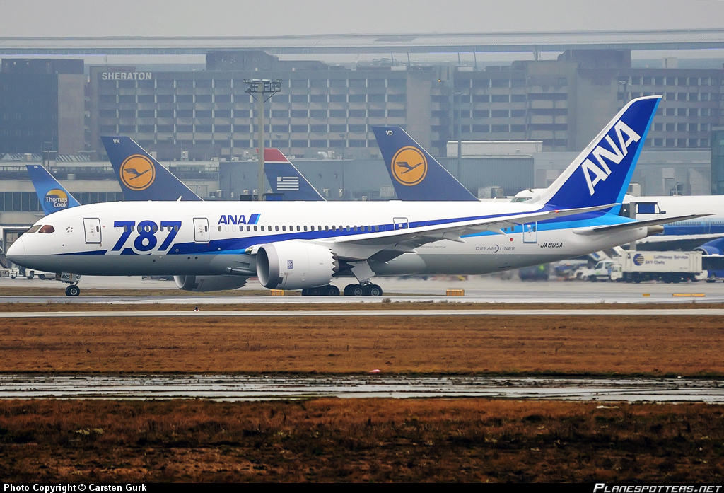 Az ANA 787-ese Frankfurtban <b>(fotó: planespotters.net, Carsten Gurk)