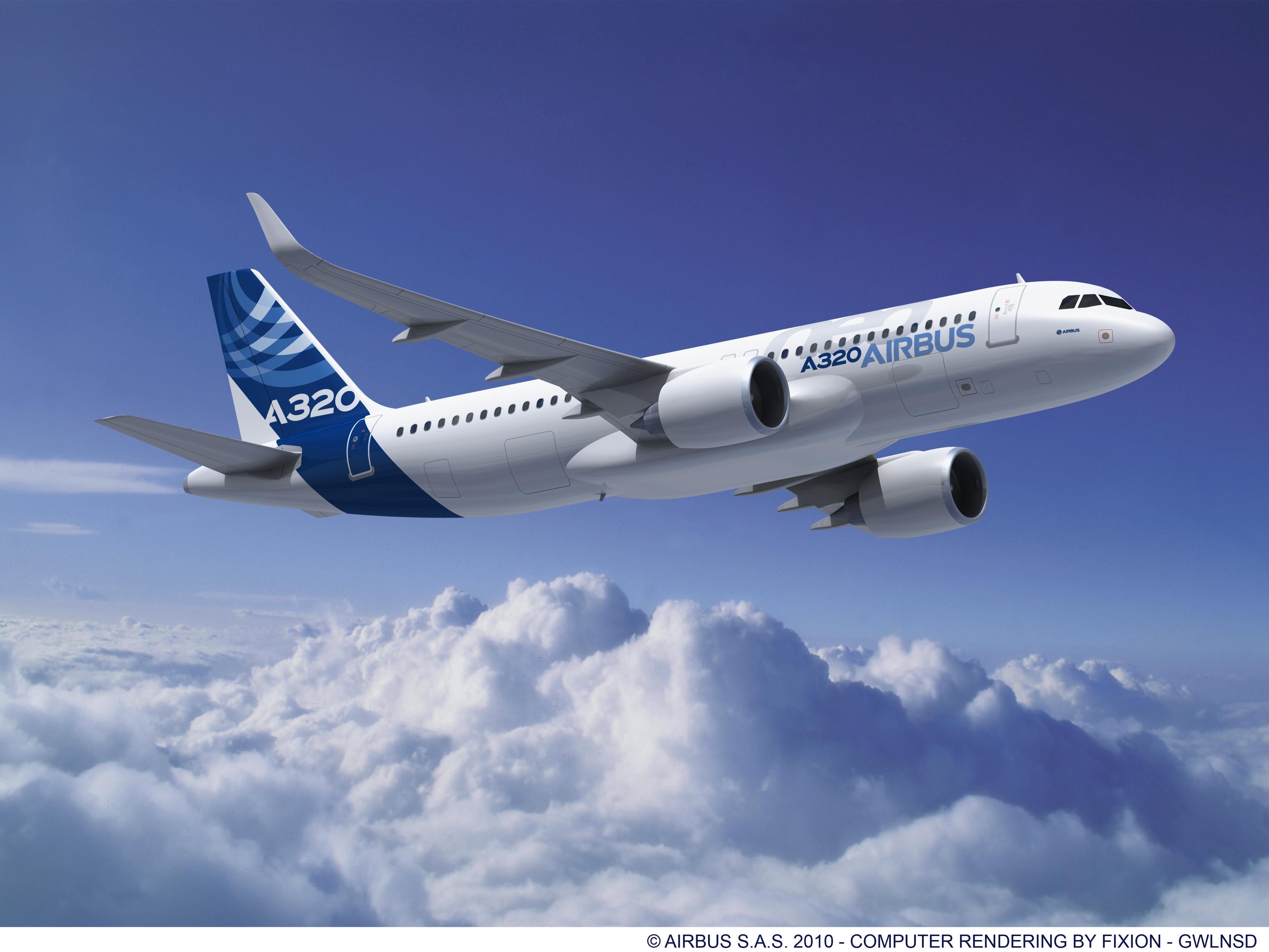 Teljes siker Airbus-módra: az A320neo számítógépes látványképe <br>(fotó: Airbus)