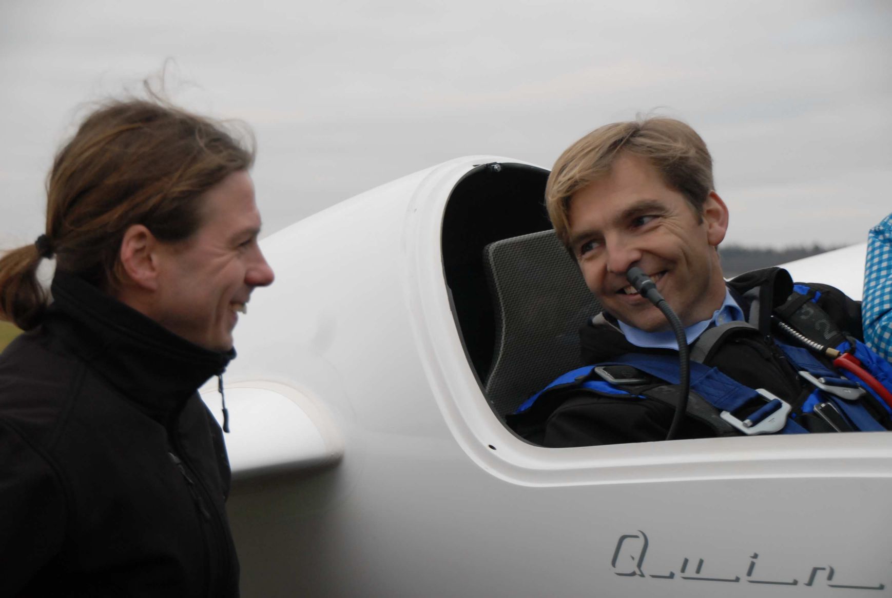 A Quintus első felszállása után: a gépet a cég elnöke, Tilo Holighaus repülte