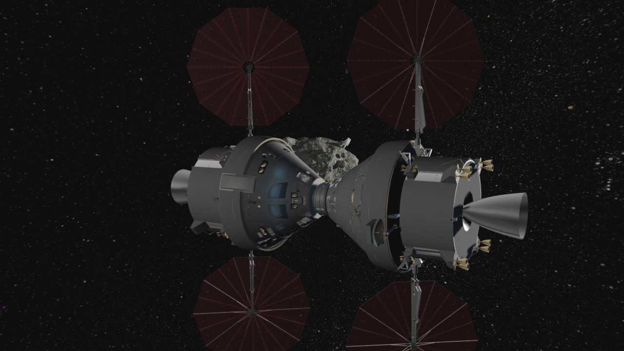 Összekapcsolt Orion-egységek: egy aszteroida-expedíció fantáziaképe