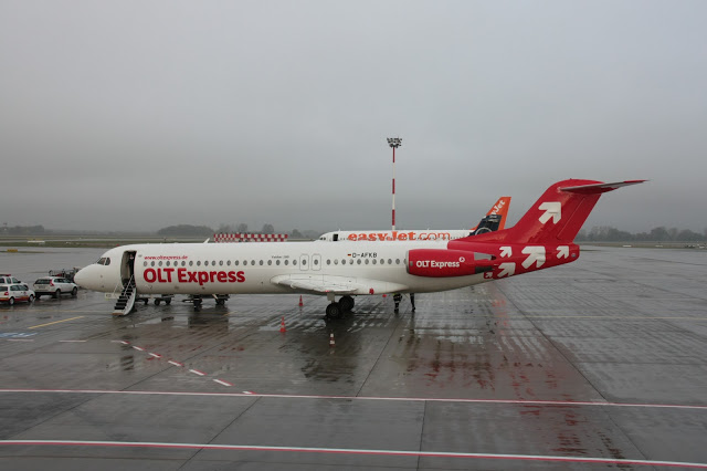 Az OLT Express gépe Ferihegyen: az első drezdai járat, nem volt túl hosszú életű <br>(fotók: Budapest Airport)